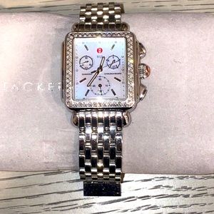 Michele deco watch with diamonds. Pristine.